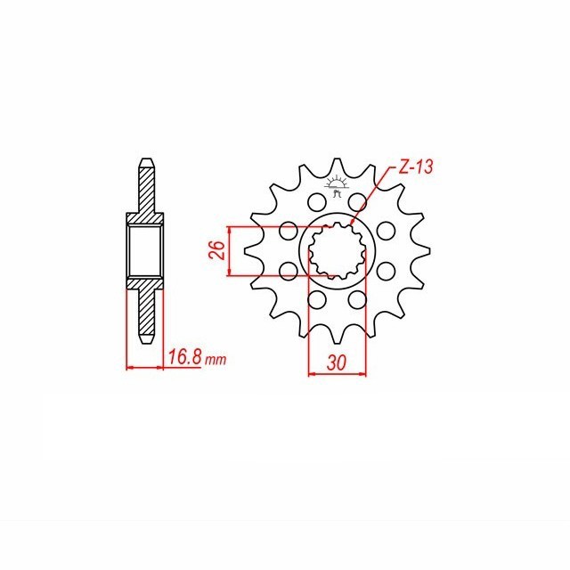 Sprocket, 14 teeth, 520 pitch