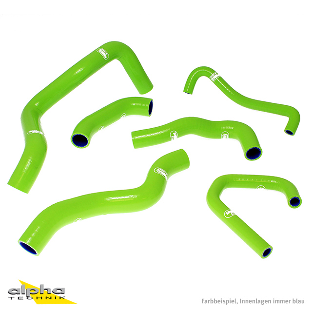 SAMCO SPORT Silicone Hose Kit green for Kawasaki ZX6R Model Year 2009-2023