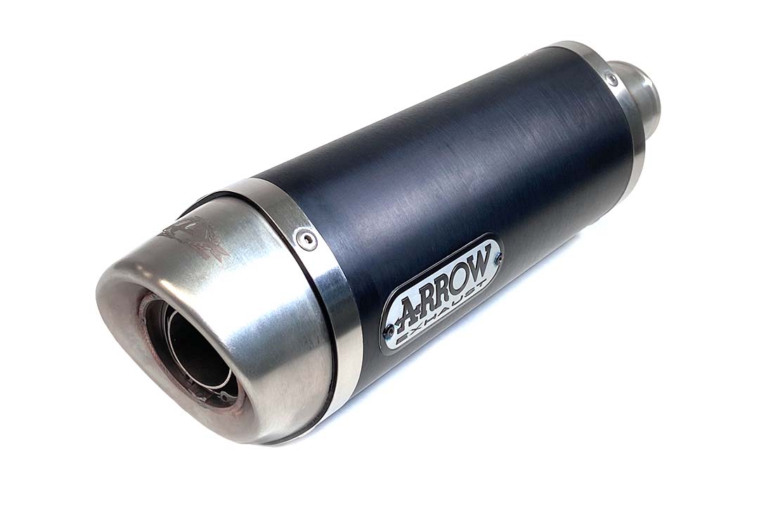 ARROW DARK THUNDER Exhaust for Yamaha MT07 / Tracer 700 2014-2020, Black Aluminium with Stainless Steel End Cap (Only with ARROW Manifold)