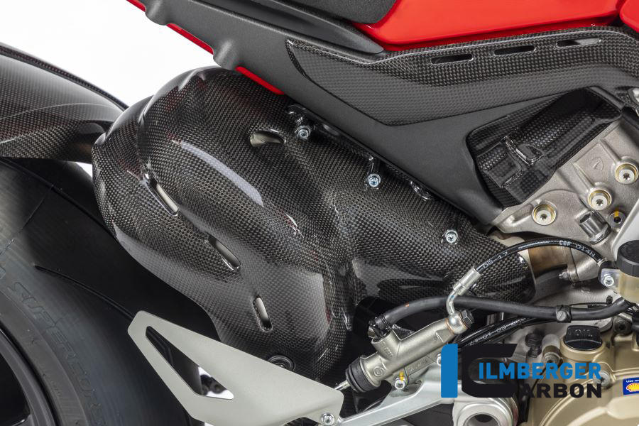 Ilmberger Carbon exhaust heat shield gloss (2-piece) Panigale V4/V4 S