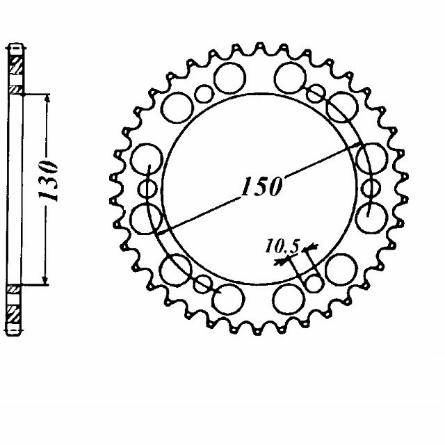 rear sprocket Aluminium, YAMAHA Z-47