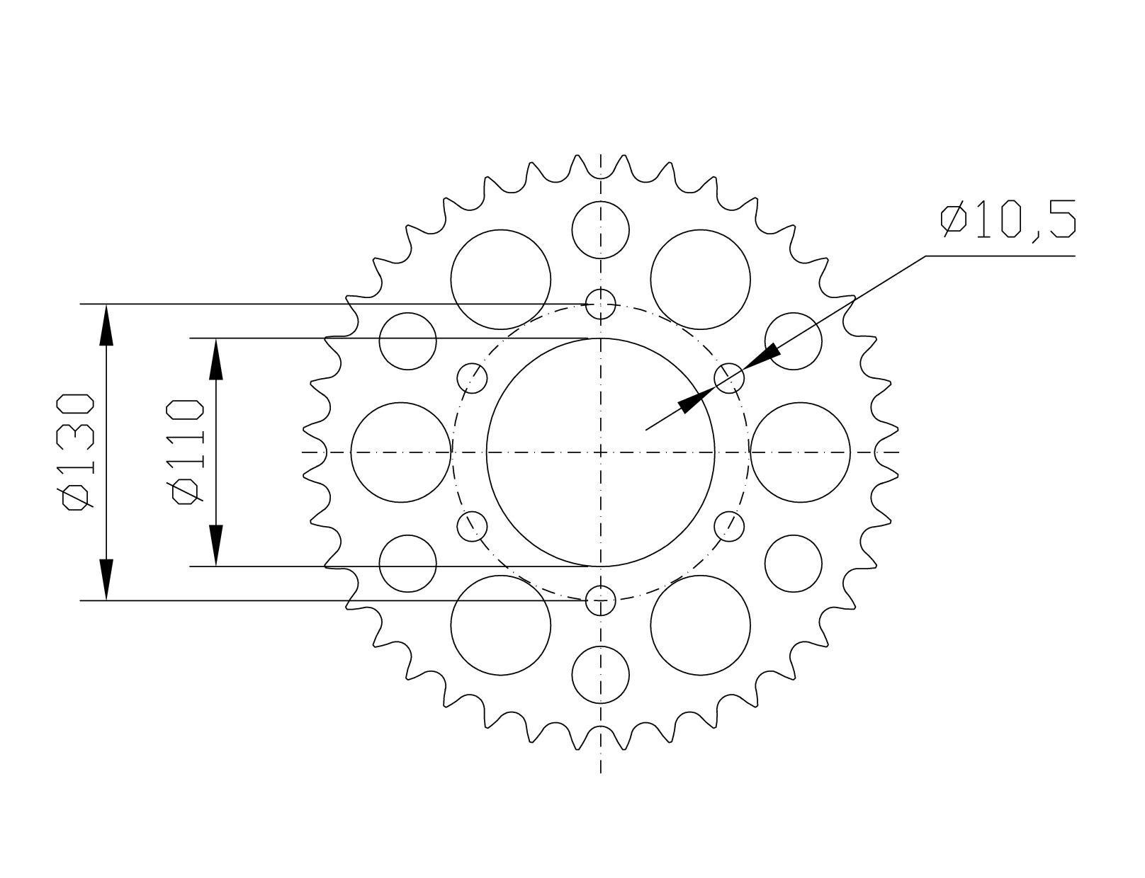 rear sprocket Aluminium, YAMAHA Z-45