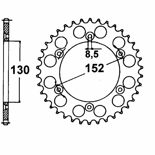 DID chain kit with 520ZVM-X chain, gold colour, for Aprilia RXV450, model year 2006- and RXV550, model year 2006-