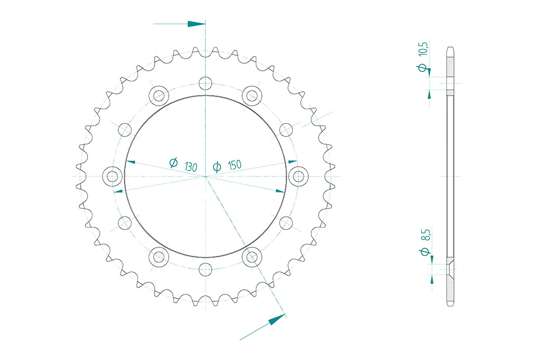 rear sprocket Aluminium, YAMAHA Z-41