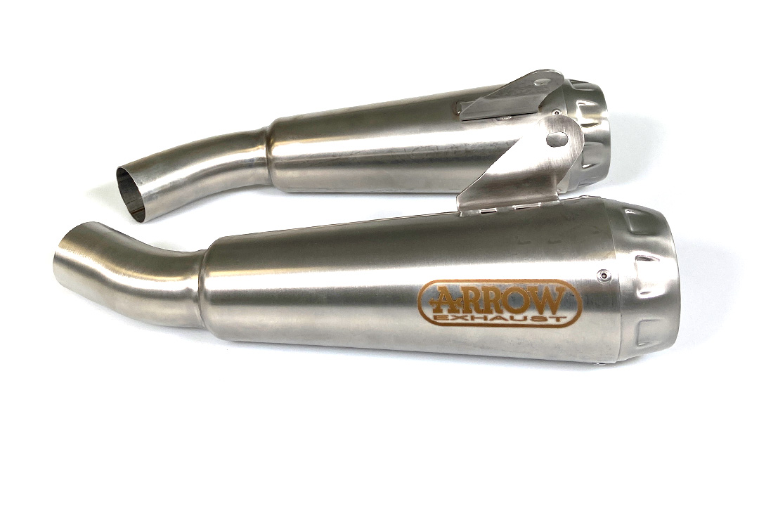 ARROW PRO-RACE Pair of Stainless Steel Rear Silencers for Ducati Scrambler 1100 Model Year 2018-2020