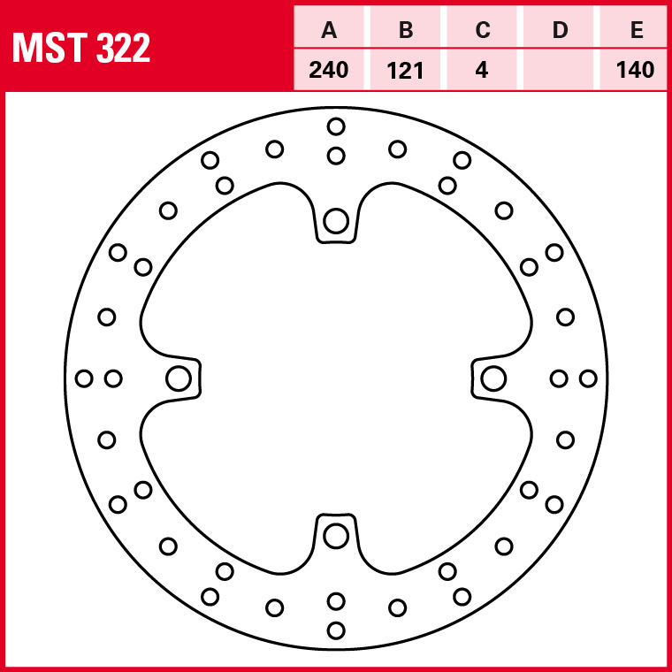 TRW brake disc Allround fixed MST322