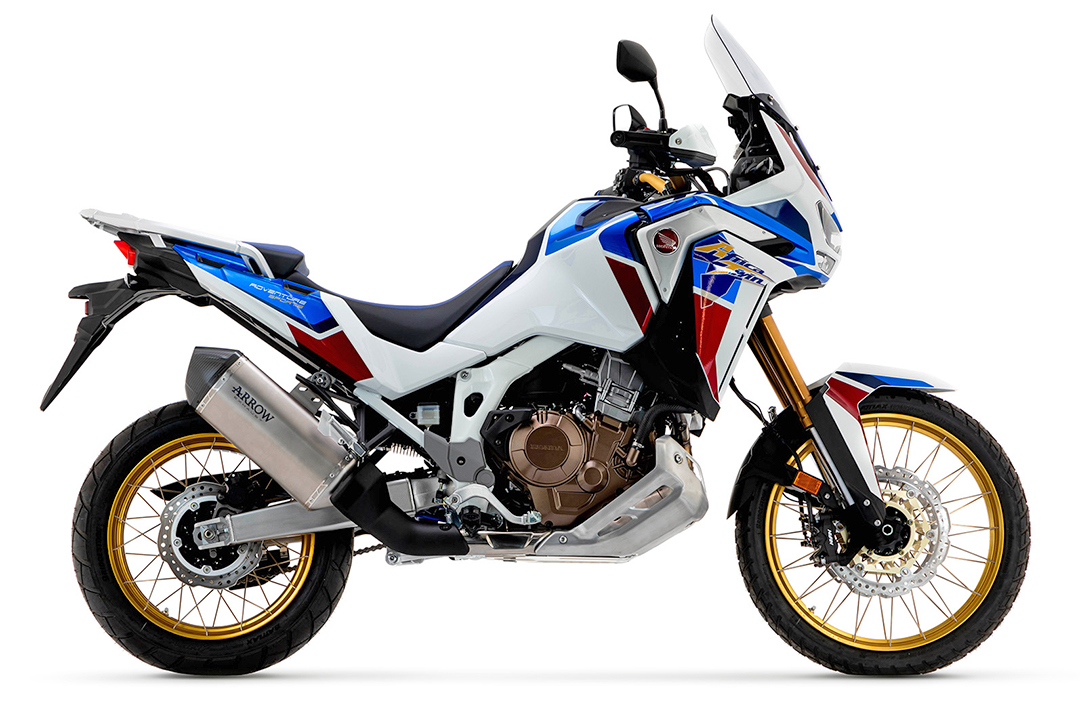 ARROW SONORA Exhaust for Honda CRF1100L Africa Twin 2020-2022, Titanium and Carbon End Cap