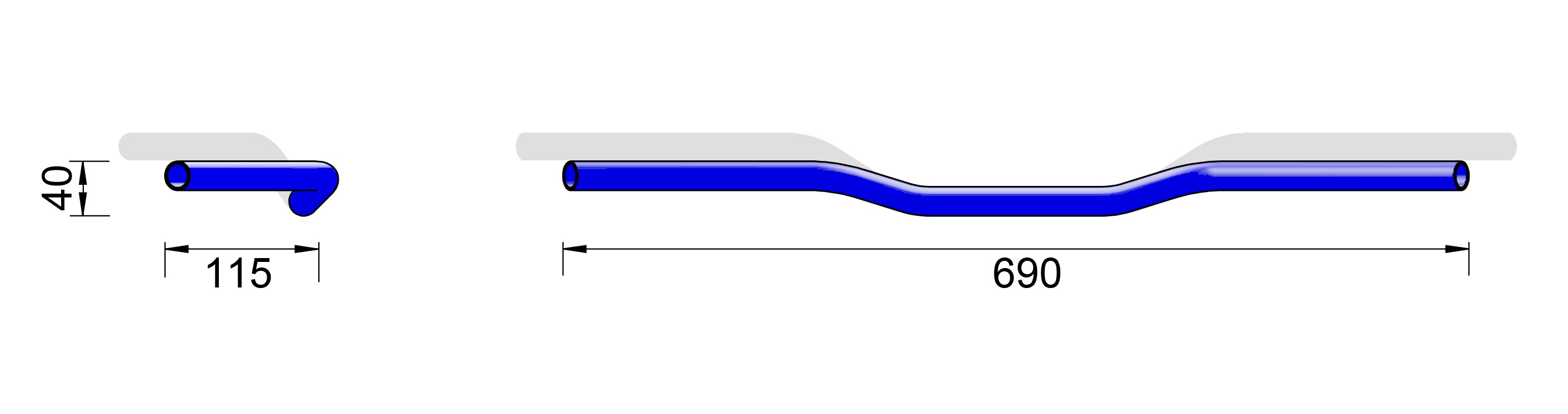 LSL handlebar S1 CLUBMAN, 22.0 mm, Steel, chrome