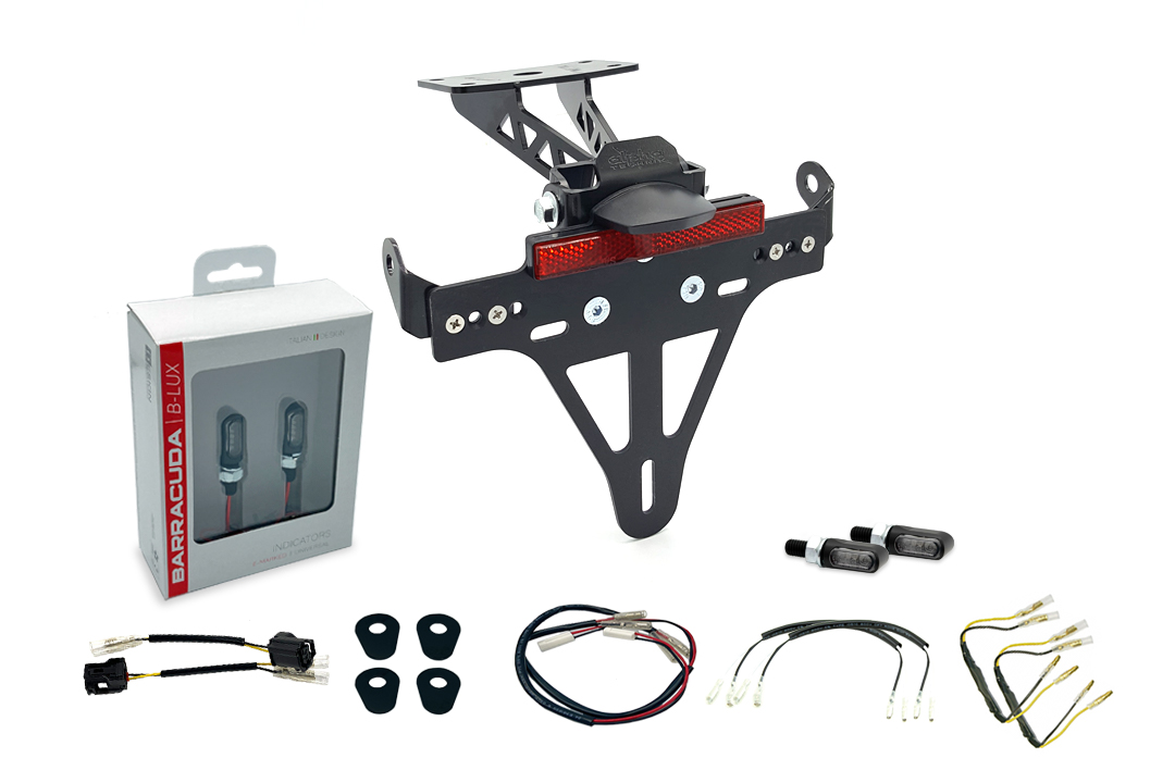 alpha Technik Licence Plate Holder-flasher light, turn signal-Kit M-LED (Front + Rear) for Yamaha MT-07 RM33 / RM34 from Model Year 2021