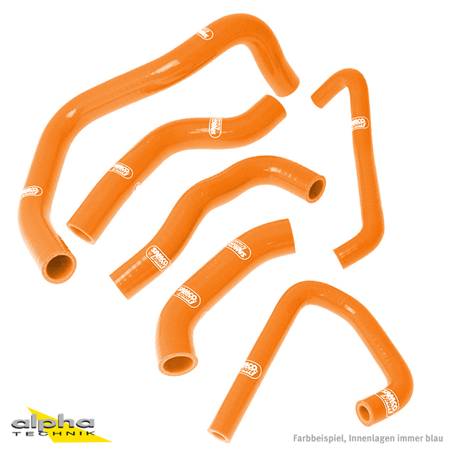 SAMCO SPORT Silicone Hose Kit, Orange, for Kawasaki ZX6R Model Year 2007-2008
