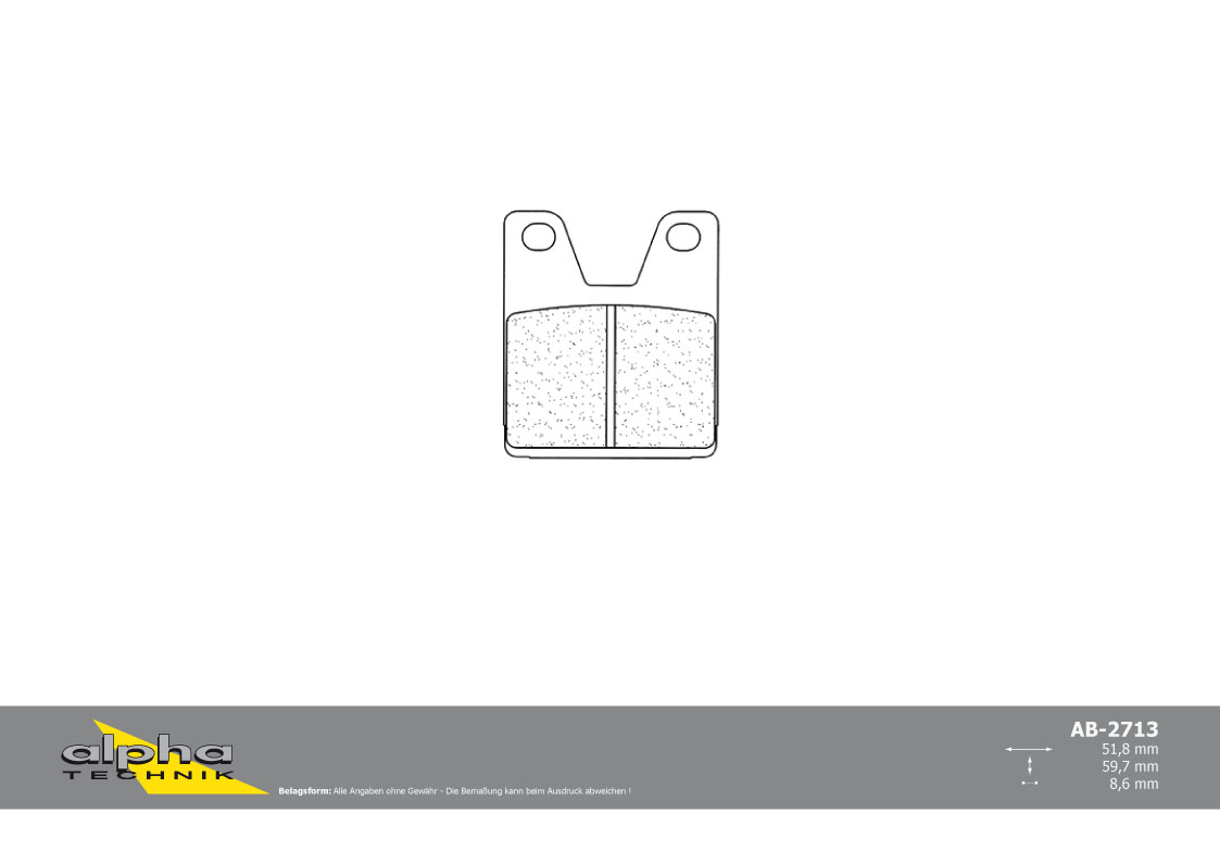 alpha Technik brake pad street with ABE