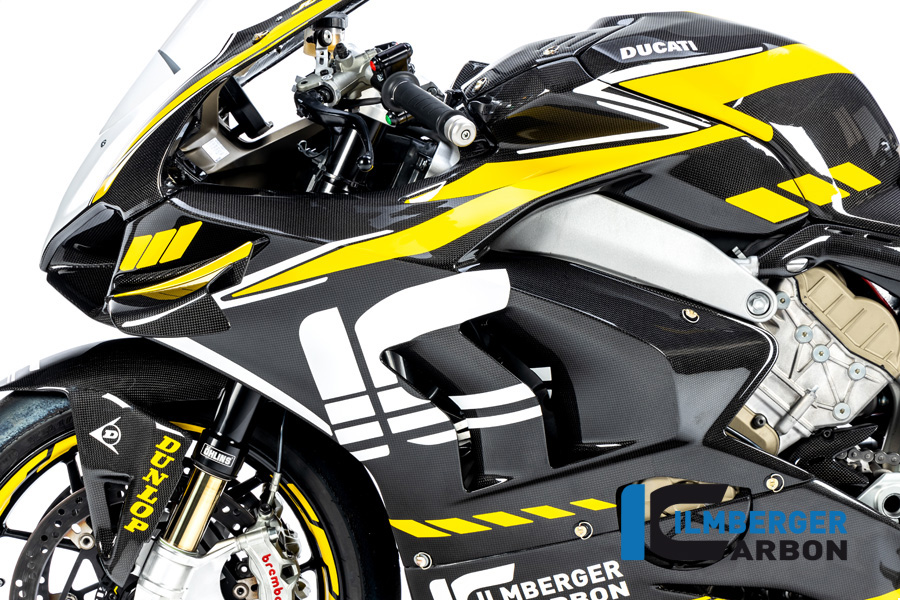 Ilmberger Carbon Fairing Side Panel left side L/S Racing, glossy, Ducati Panigale V4, V4S, V4R 2019-