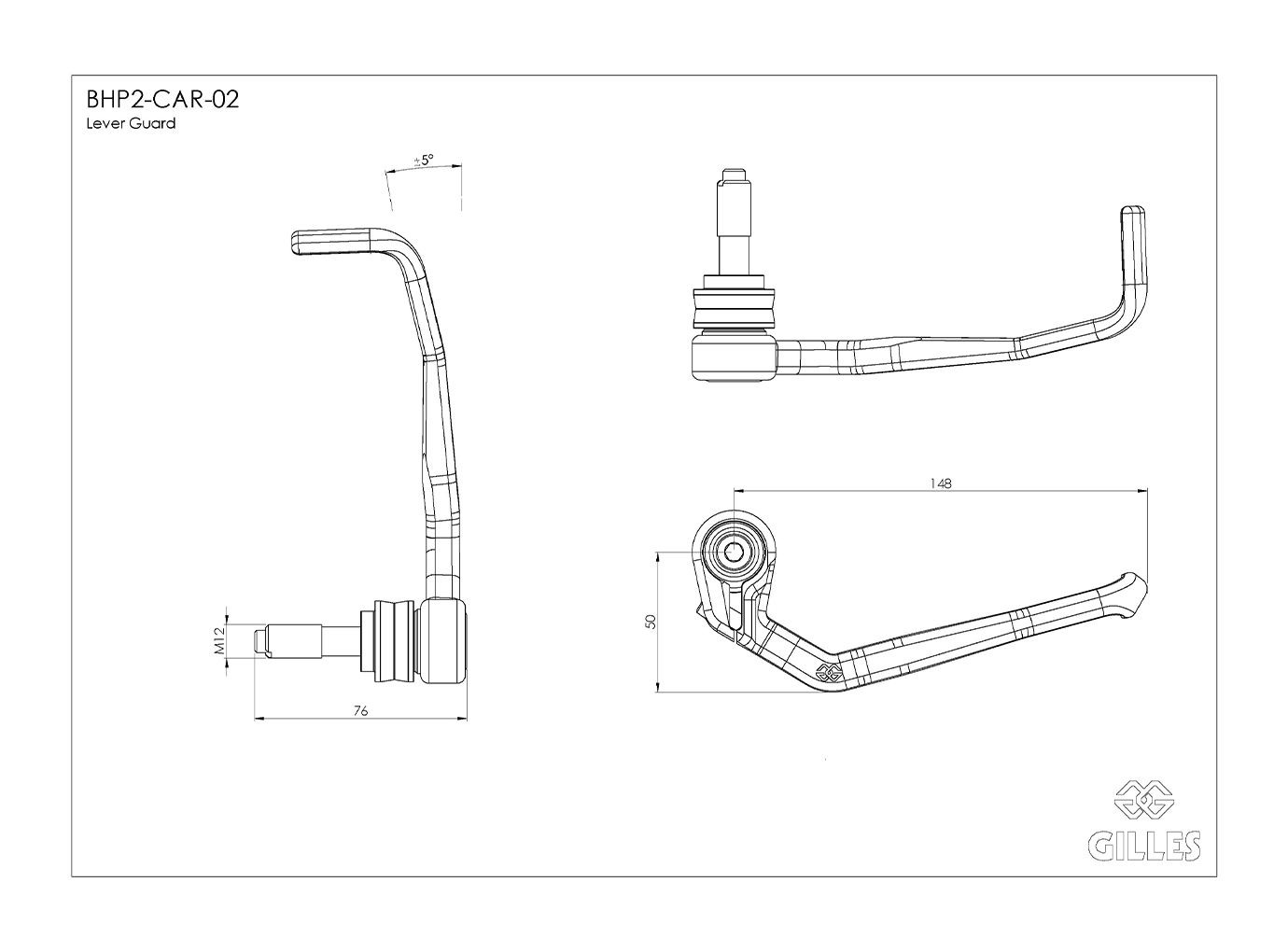 Gilles Tooling Brake Lever Protector BHP2-CAR-02 in Carbon