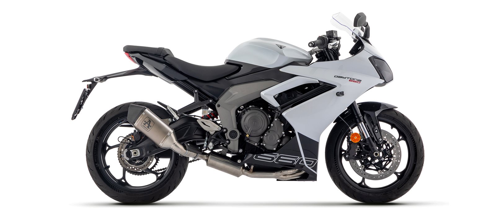 ARROW Full System with VELOCE Titanium Silencer and Carbon End Cap for Triumph Daytona 660, 2024-