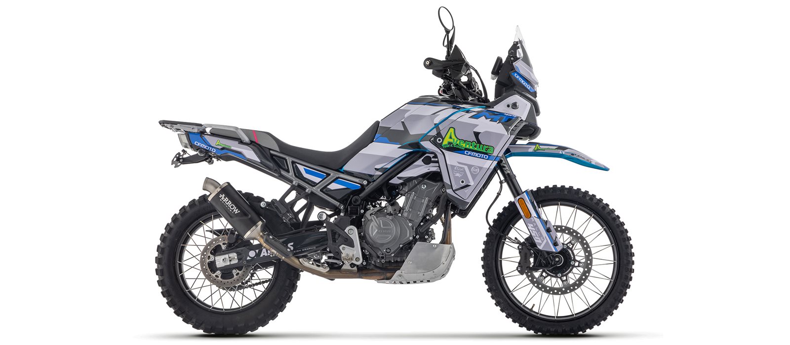 ARROW INDY RACE EVO DARK Aluminium Black Exhaust for CF Moto 450MT Model Year 2024-