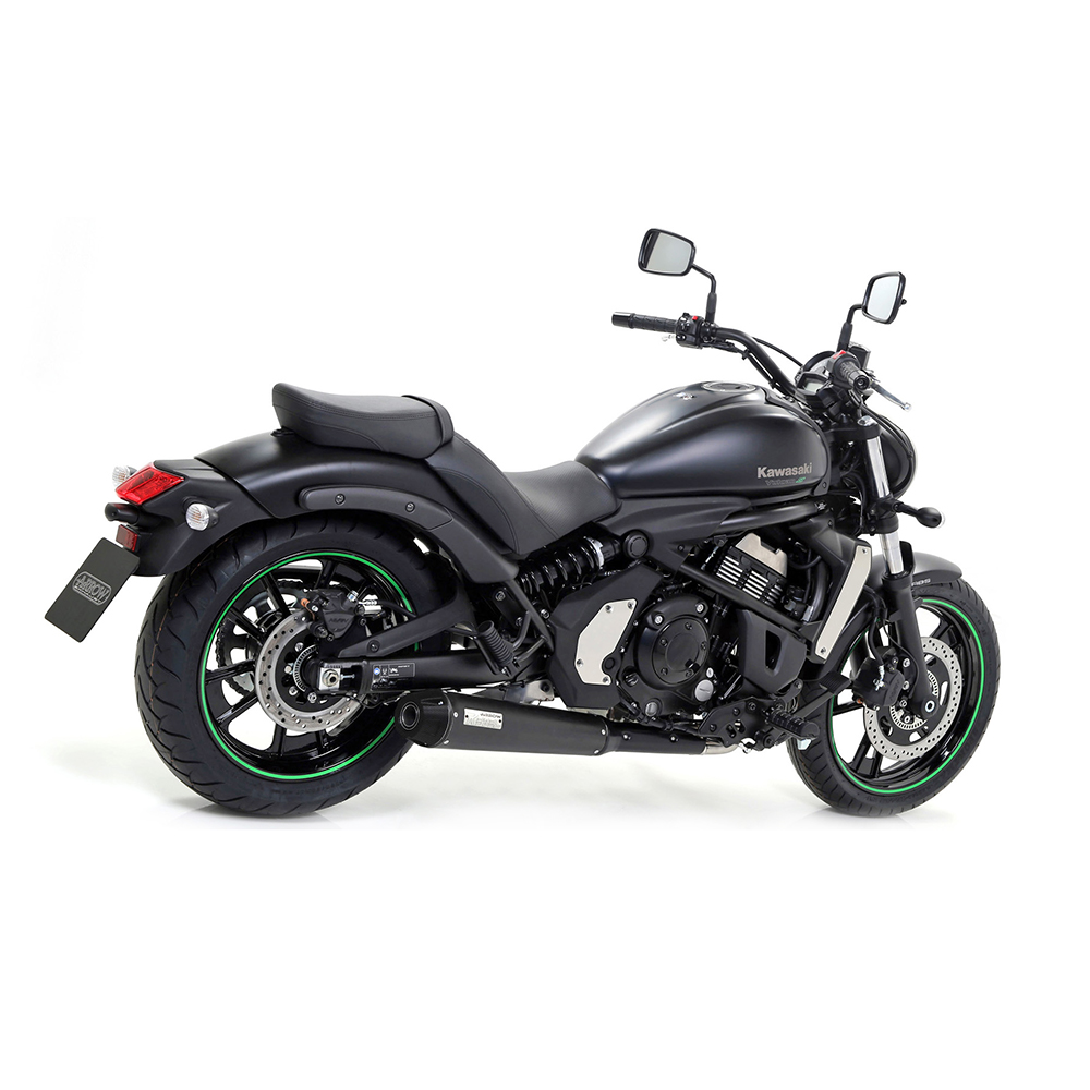 ARROW DARK REBEL Exhaust for Kawasaki Vulcan S 650 2017-2020, Black Stainless Steel (Only with ARROW Header)