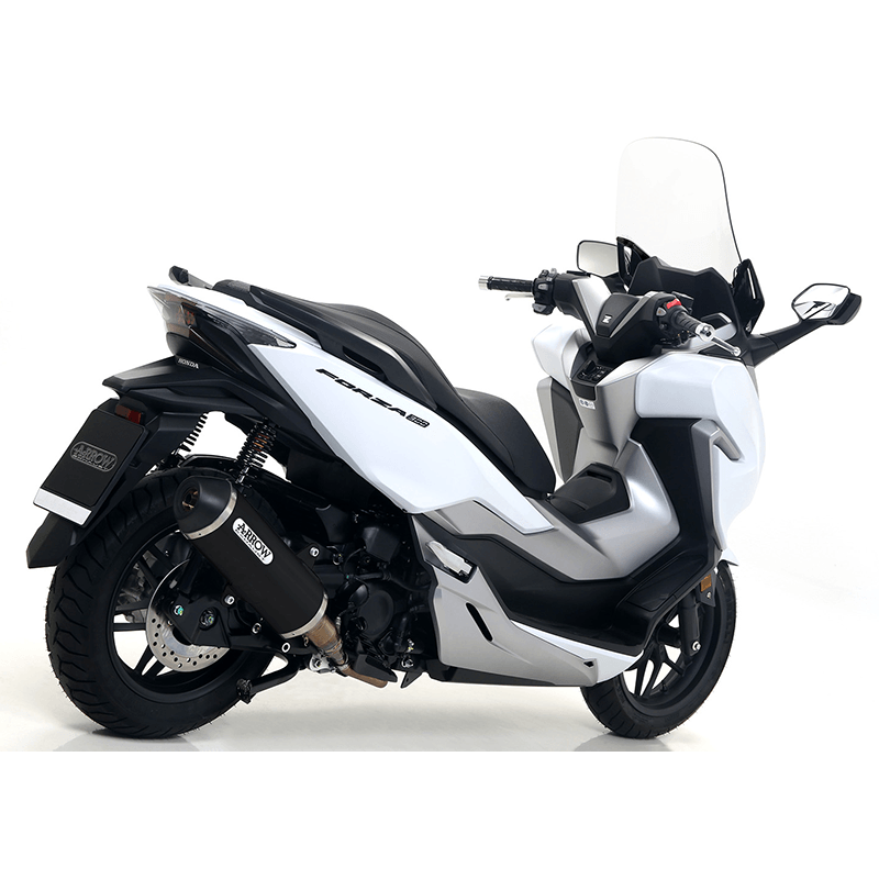 ARROW DARK URBAN Exhaust for Honda Forza 300 2018-, Black Aluminium (Only with ARROW Link Pipe)