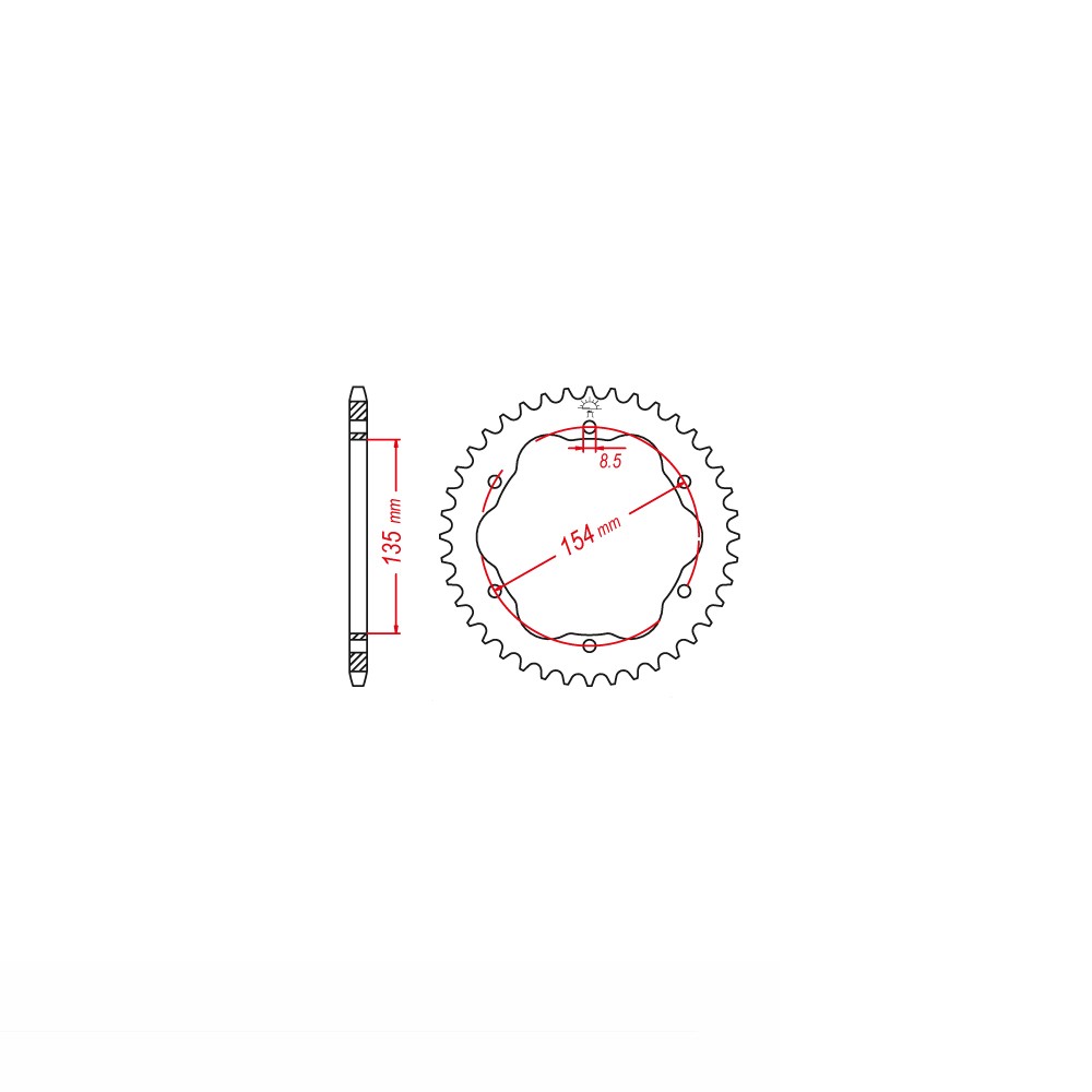 Aluminium rear sprocket JTR761.43 for Ducati