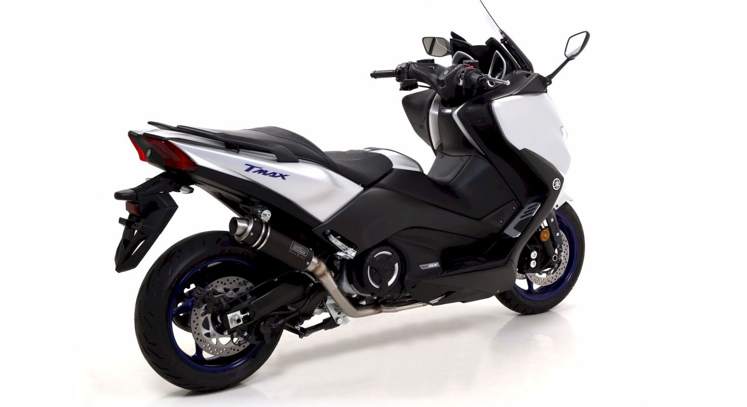 GIANNELLI Full System with X-PRO BLACK Exhaust for Yamaha T-Max 530, model year 2017-18, in stainless steel, without catalyst