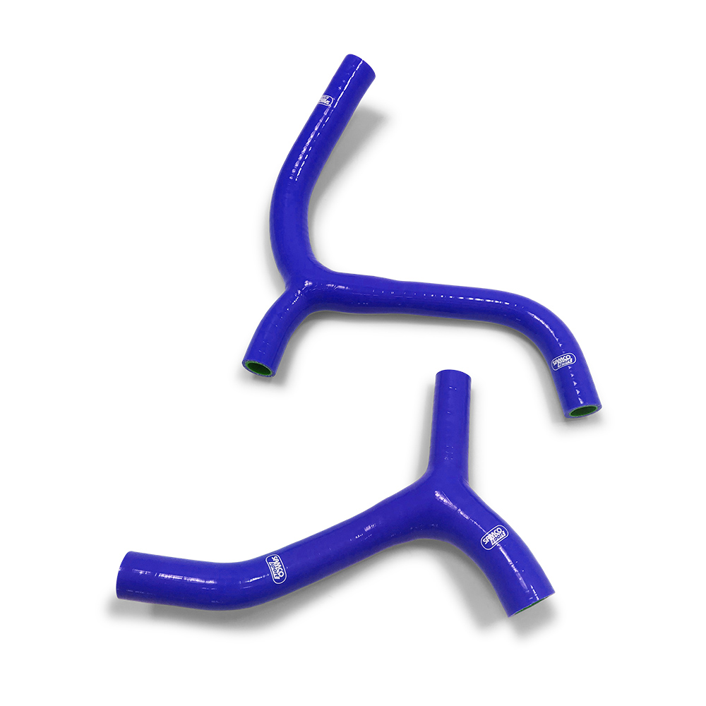 SAMCO SPORT Silicone Hose Kit Y-Piece - Race Design blue for Kawasaki KX450F Model Year 2019-2023