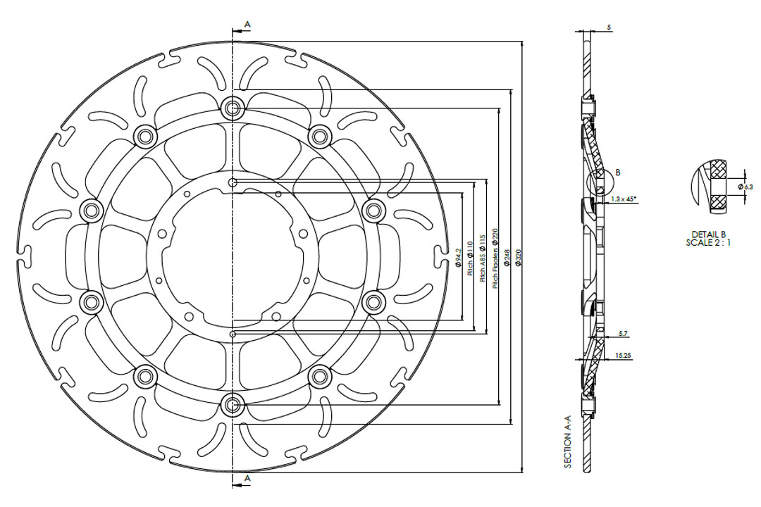 alpha Technik floating brake disc ABD33
