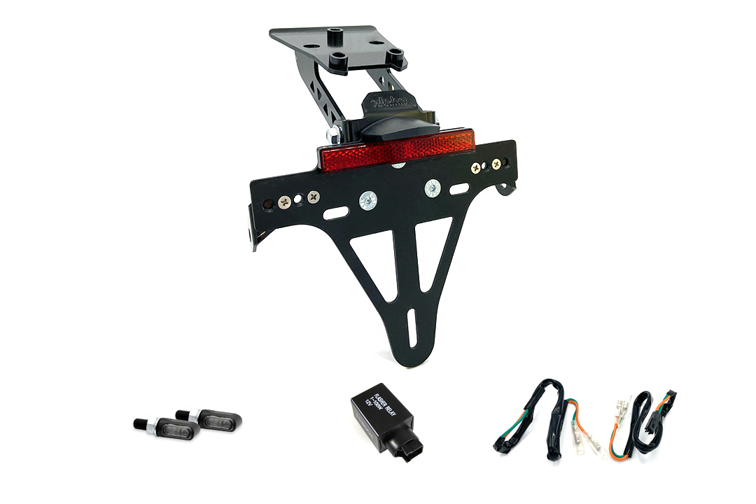 alpha Technik Licence Plate Holder-flasher light, turn signal-Kit M-LED for Honda CBR650F / CBR650FA and CB650F / CB650FA from model year 2017- (Rear)