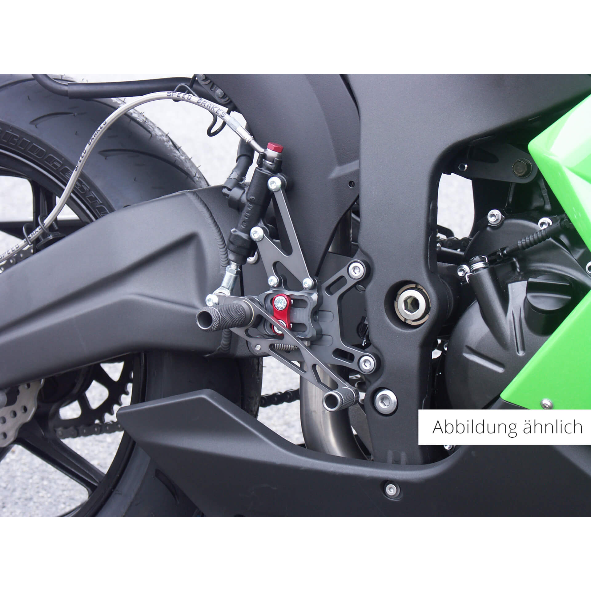 LSL 2Slide Footrest System for Kawasaki ZX-6R, ZX-6RR, 2003-2004, black-red
