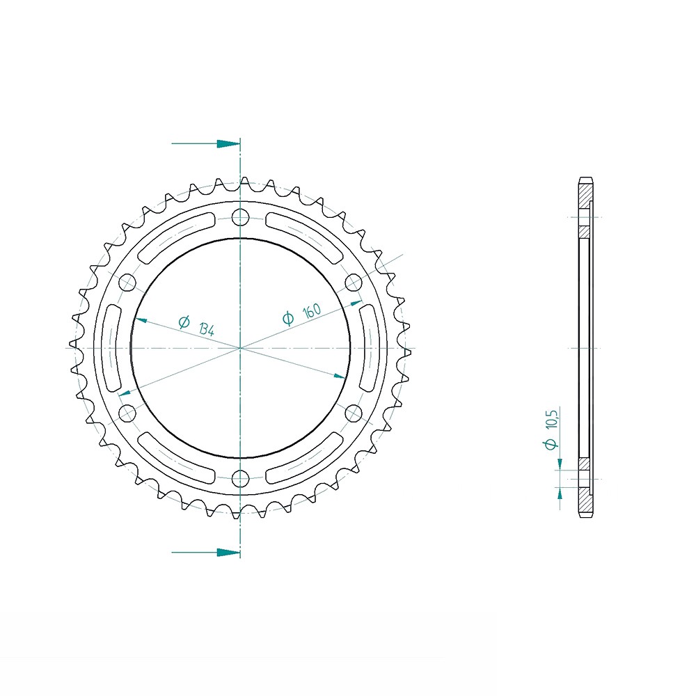 rear sprocket Steel, 40 teeth, Pitch 530