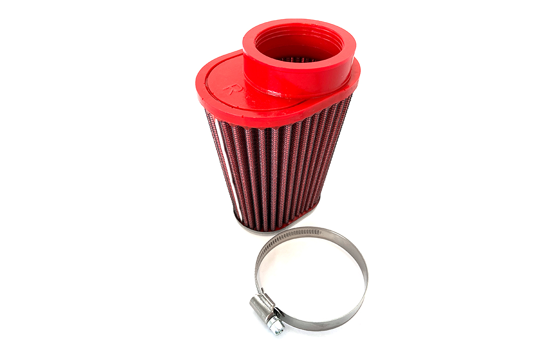 BMC Conical Universal Sports Air Filter, 50 mm Diameter, 120 mm Length, right side R/S, Chrome Cap