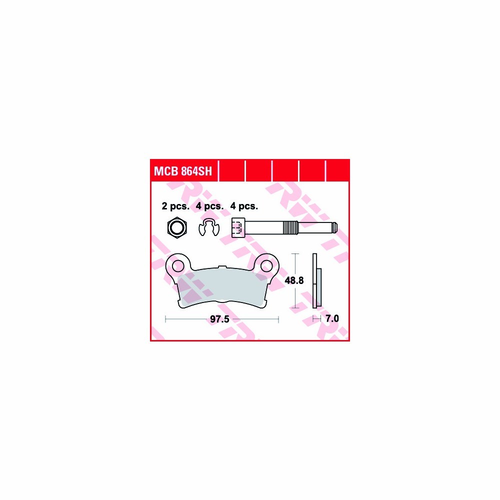 TRW Brake Pad Set Sinter Street MCB864SH Rear