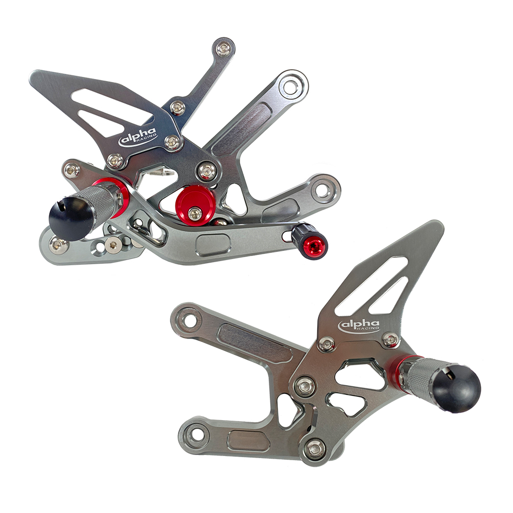 >TRACK< footrest System Titanium-Coloured Yamaha YZF-R6 RJ11, RJ15, RJ27 2006- ABE