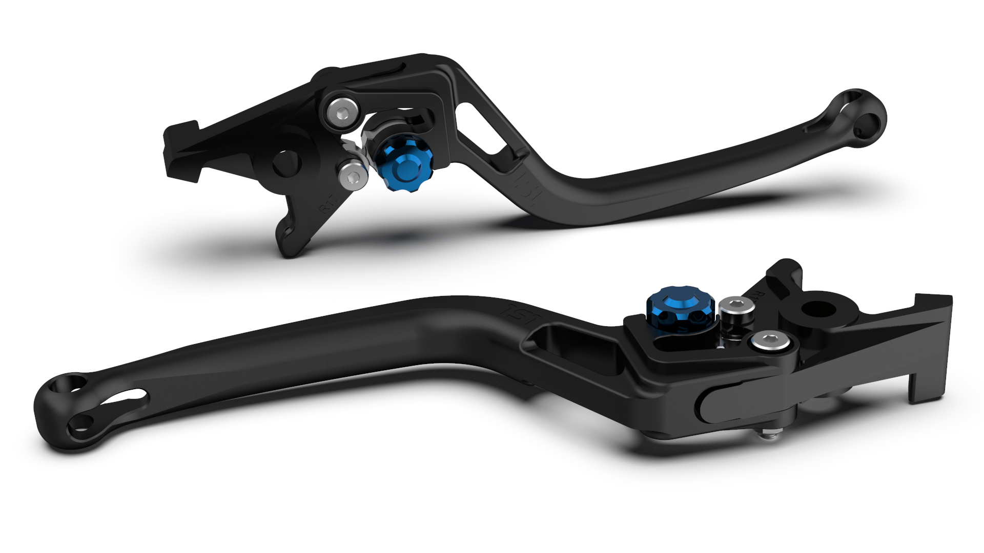 LSL clutch lever BOW L66R, black bead-blasted/blue