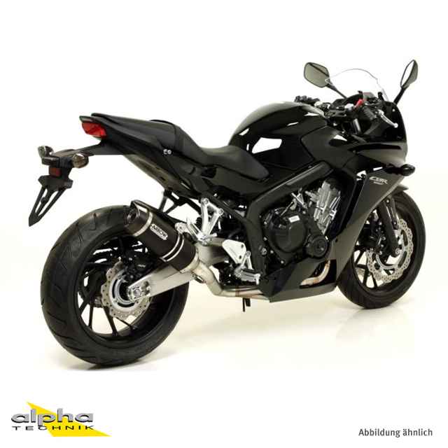 ARROW STREET THUNDER exhaust for Honda CBR650F 2014-, black aluminium with carbon end cap (Only with ARROW header)