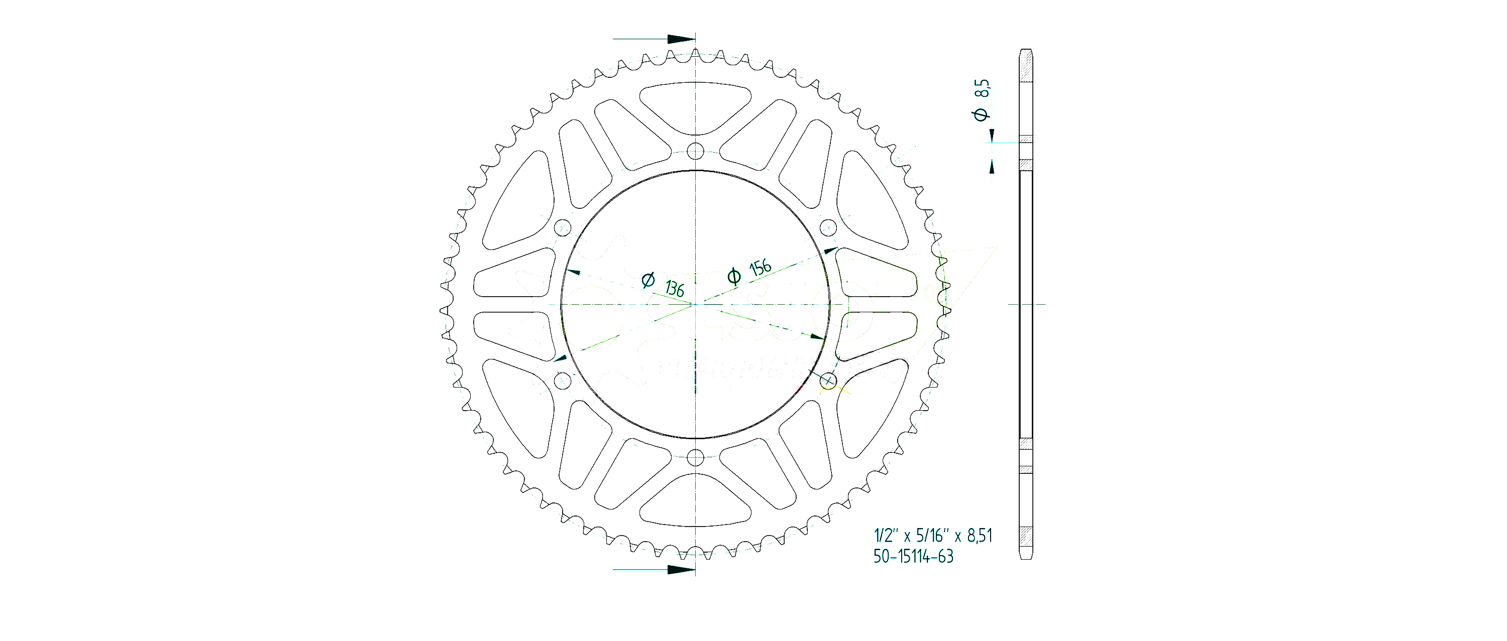 ENUMA chain kit 428 HO for Fantic XEF 125, from model year 2021 -