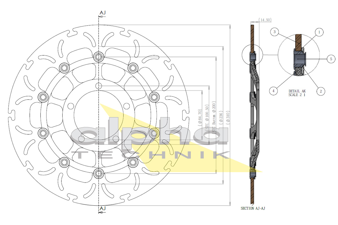 alpha Technik floating brake disc ABD33