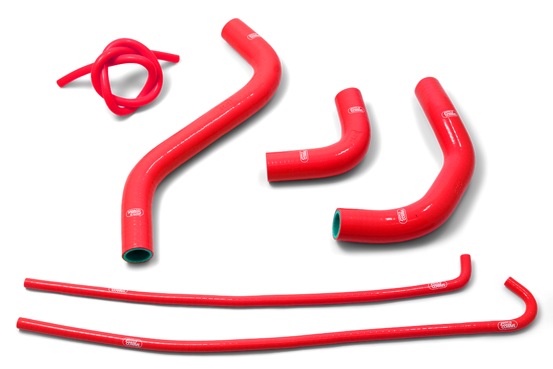 SAMCO SPORT Silicone Hose Kit, 6-piece, Red, for Kawasaki Z900 Performance Z900RS Cafe Performance Model Year 2017-2024
