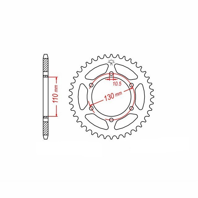 rear sprocket Steel, 38 Teeth, 520 Pitch