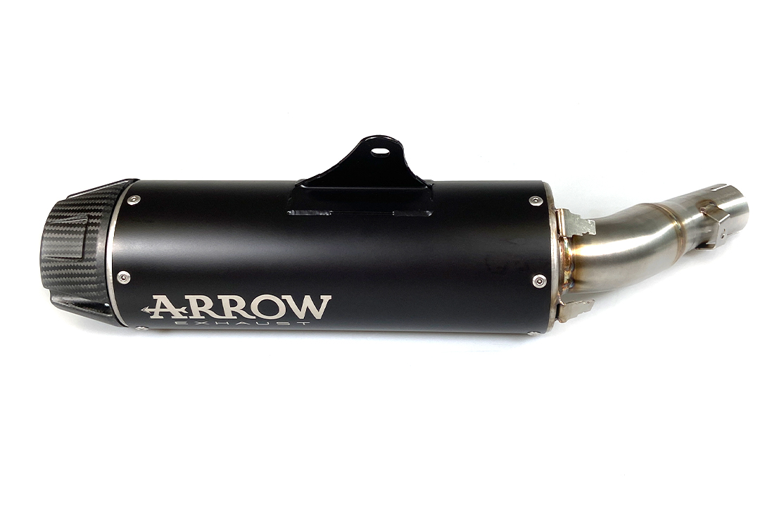 ARROW REBEL Slip-On black stainless steel with carbon end cap for Honda CMX500 Rebel model year 2017-2022