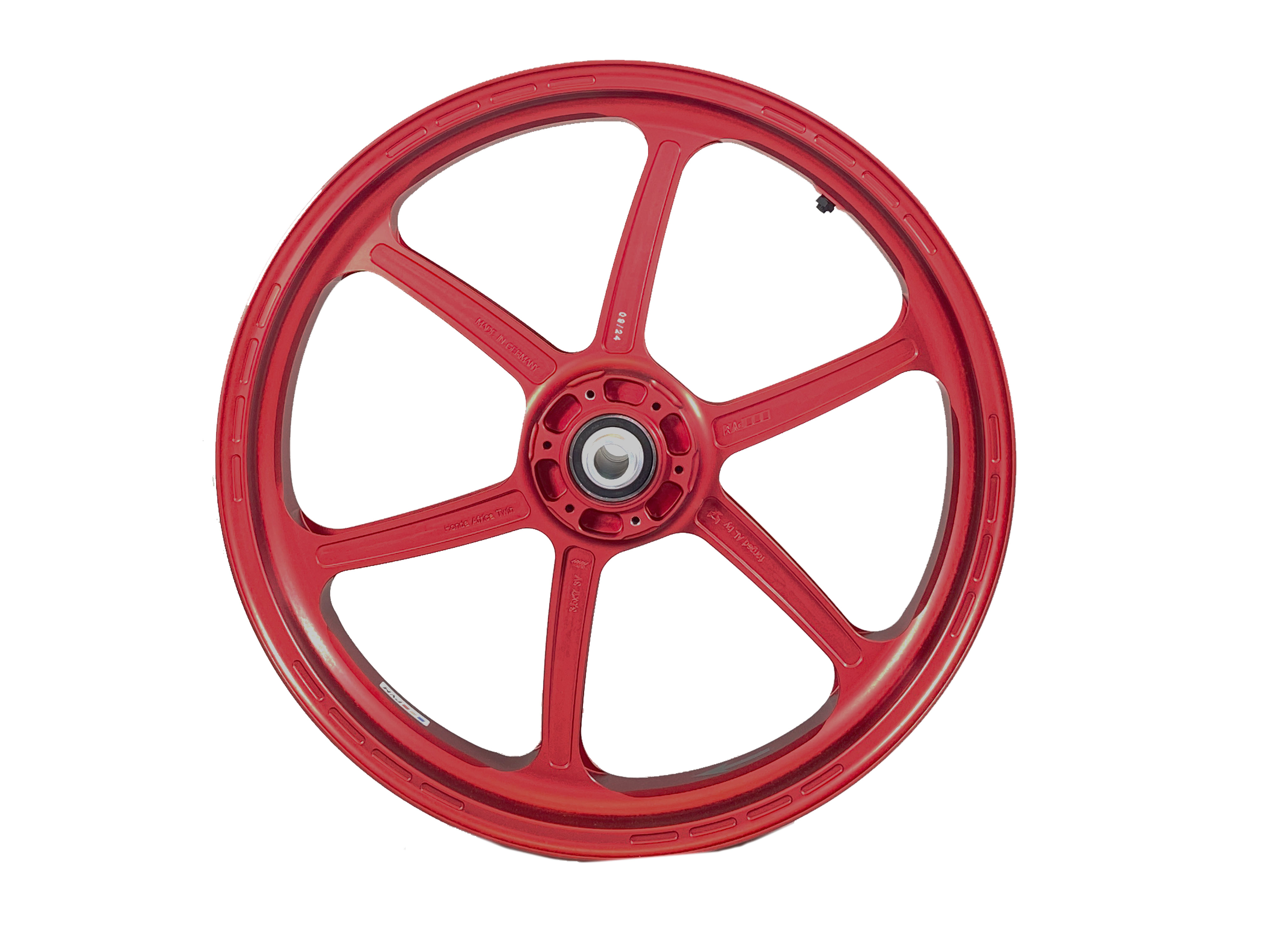 PVM 3V Conversion Kit 17 Inch Aluminium Forged Wheels Matte Red for Honda Africa Twin CRF1100 from 2020-