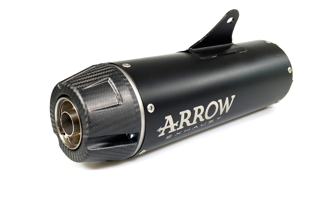 ARROW REBEL Slip-On black stainless steel with carbon end cap for Honda CMX500 Rebel model year 2017-2022