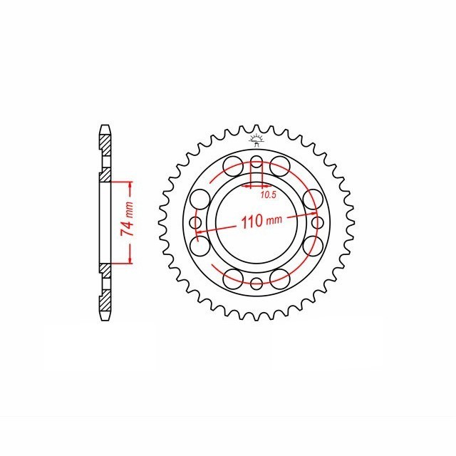 DID chain Kit with 530VX3 chain, standard colour, for Honda CB500T, Type CB500T