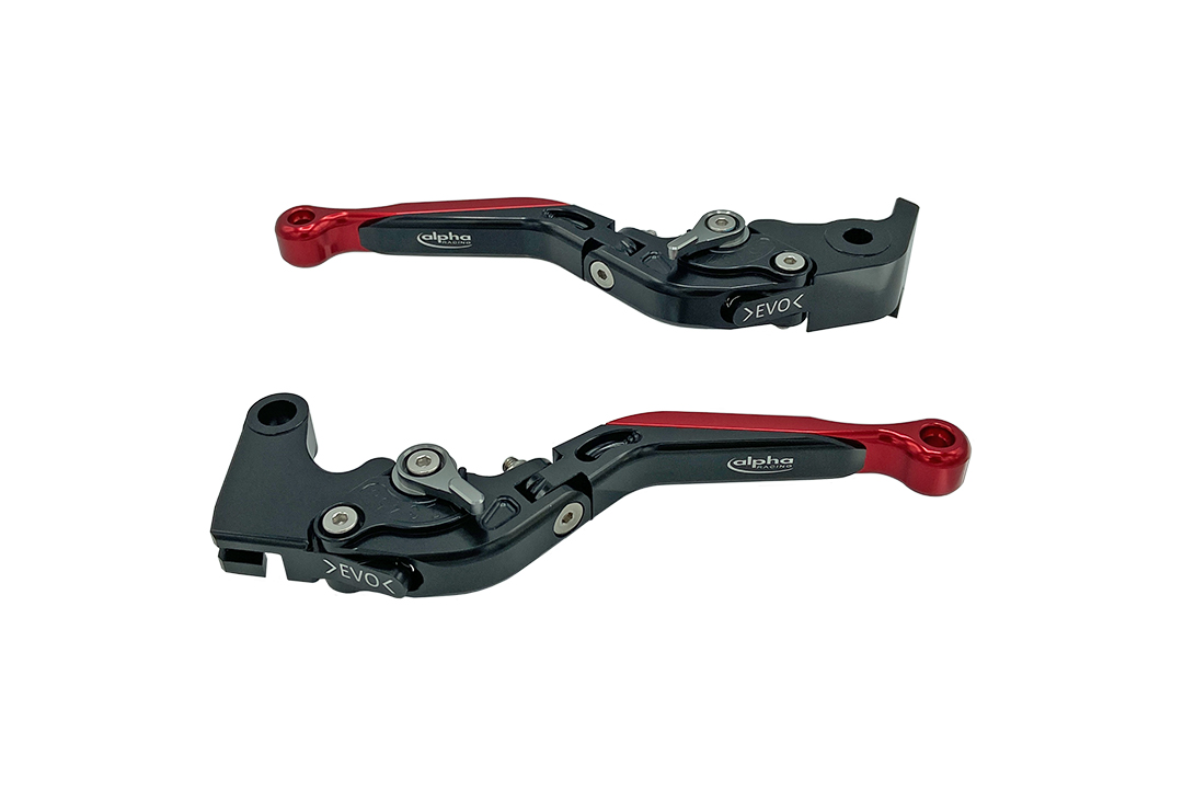 Colored front part for levers EVO by ALPHA RACING, aluminium red