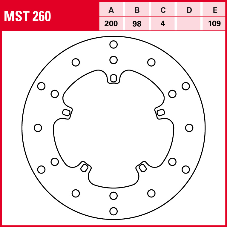 TRW brake disc Allround fixed MST260