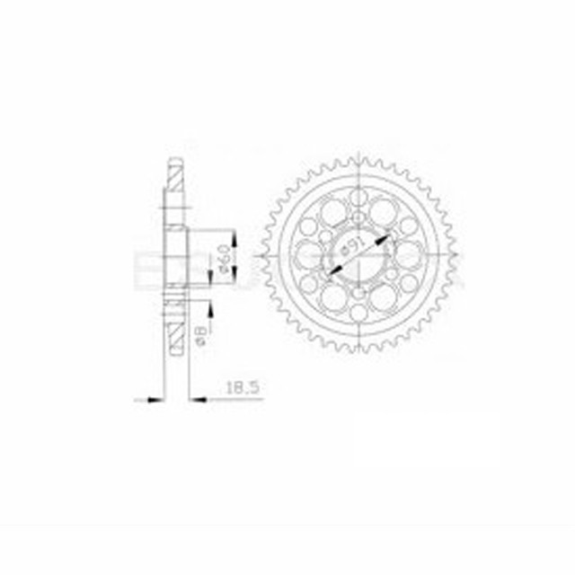 rear sprocket Aluminium, Ducati Z-43 one-piece