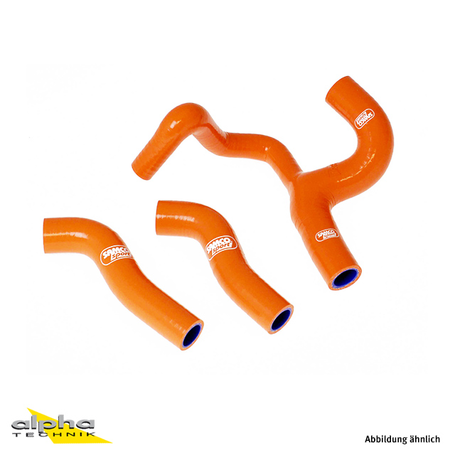 SAMCO SPORT Silicone Hose Kit thermostat Bypass, orange for KTM EXCF250 XCFW250 Model Year 2008-2011