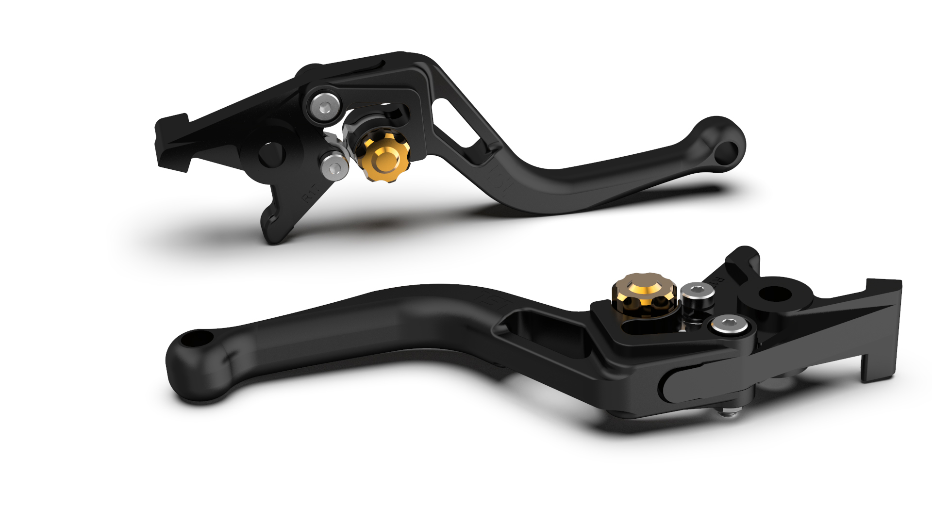 LSL clutch lever BOW L66R, short, black bead-blasted/gold