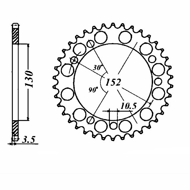 rear sprocket Aluminium, Cagiva Z-45