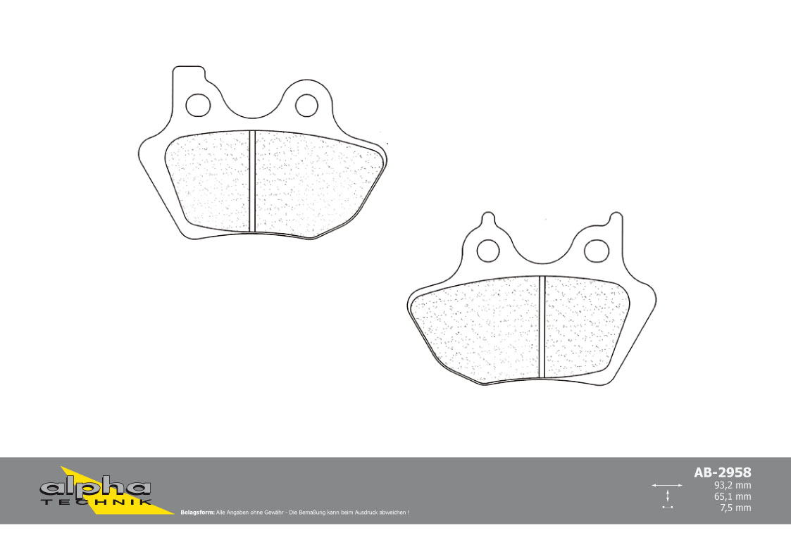 alpha Technik brake pads, front wheel, with ABE