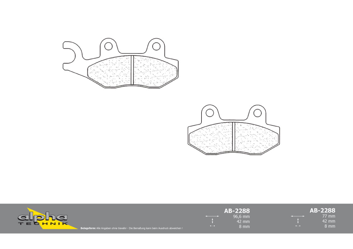 alpha Technik Brake Pad Front with ABE