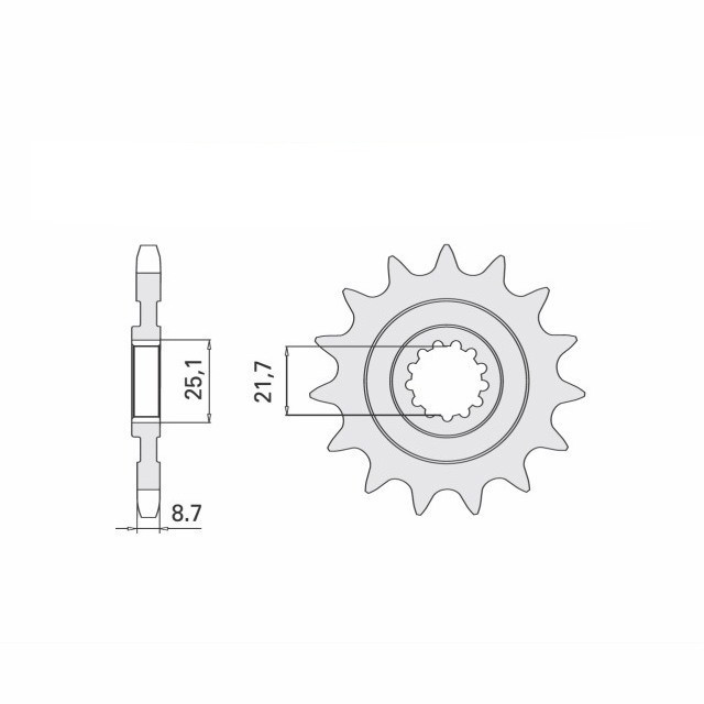 Sprocket, 15 Teeth, 525 Pitch